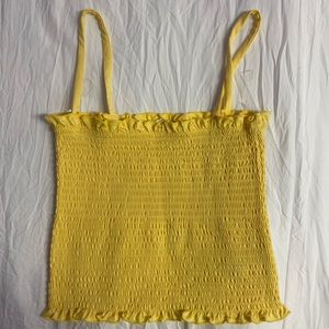 Yellow cropped tank top